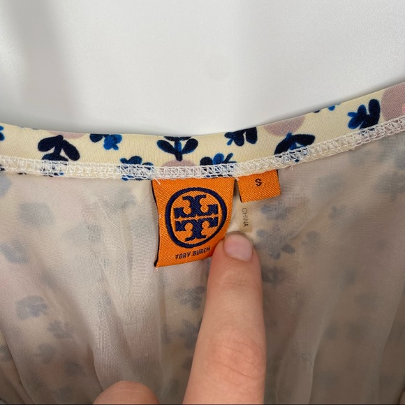 Tory Burch Cream Purple Geometric Pattern Lipsi Underwire One Piece Swimsuit - Picture 4 of 6